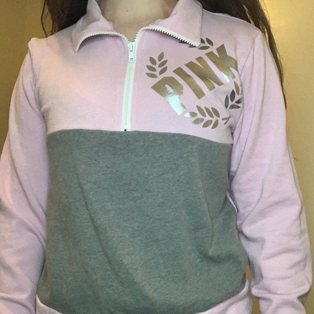 Pink Zip Up Sweatshirt